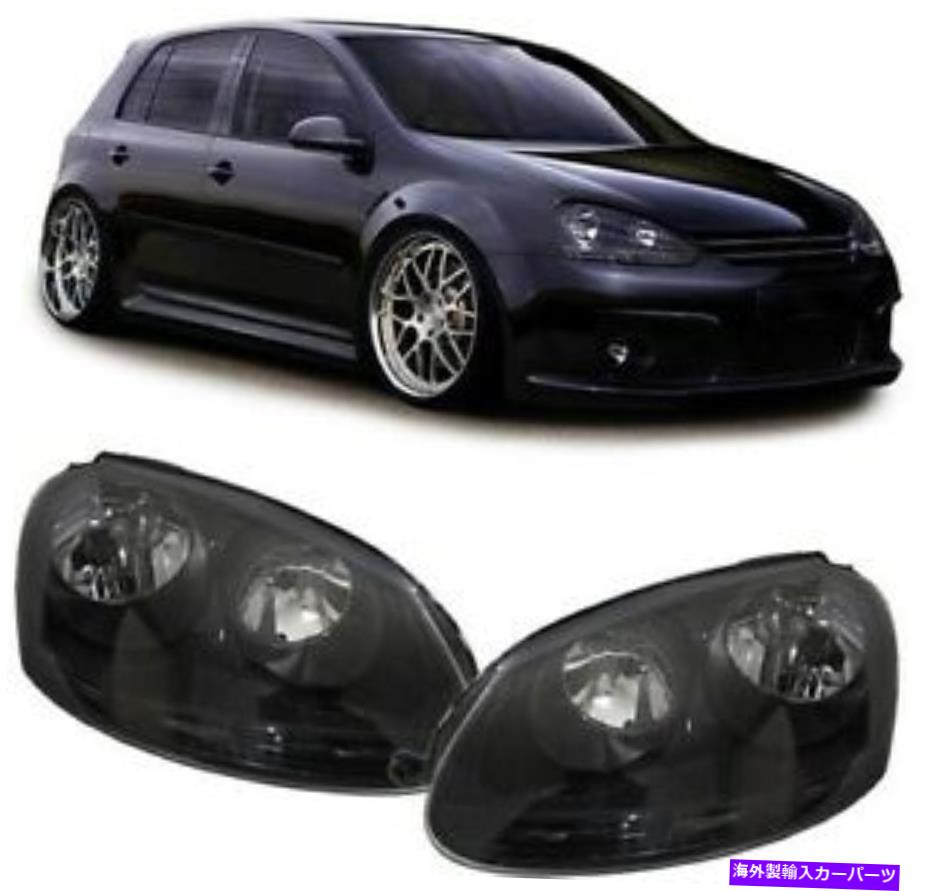 USヘッドライト ブラック/スモークヘッドライトVWゴルフMK5＆Jetta III用ヘッドランプ BLACK / SMOKE HEADLIGHTS HEADLAMPS FOR VW GOLF MK5 & JETTA III【並行輸入品】