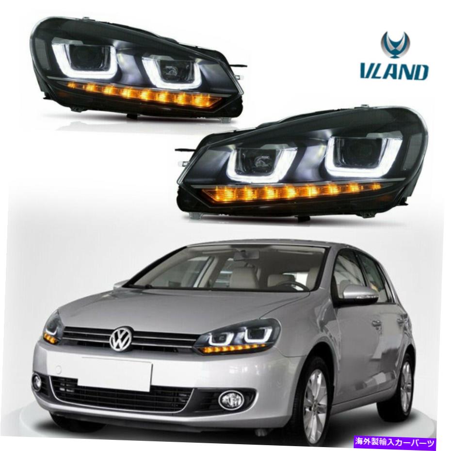 USヘッドライト 10-14フォルクスワーゲンゴルフ6 MK6 1セットのDRL LEDヘッドライトW /ディマニックターン信号 DRL LED Headlights w/Dymanic Turn Signal For 10-14 Volkswagen Golf 6 MK6 One Set【並行輸入品】