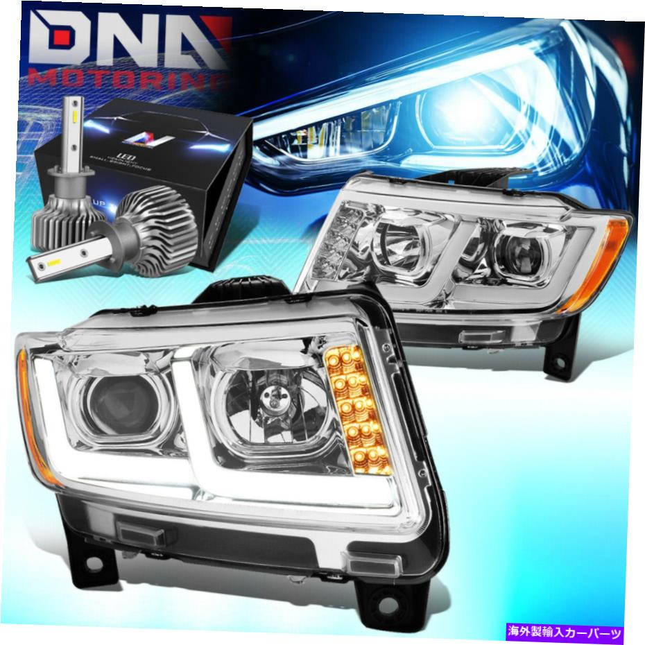 USヘッドライト 2011-2013グランドチェロキーLED DRLプロジェクターヘッドライトW / LEDキットスリムクロム FOR 2011-2013 GRAND CHEROKEE LED DRL PROJECTOR HEADLIGHT W/LED KIT SLIM CHROME【並行輸入品】