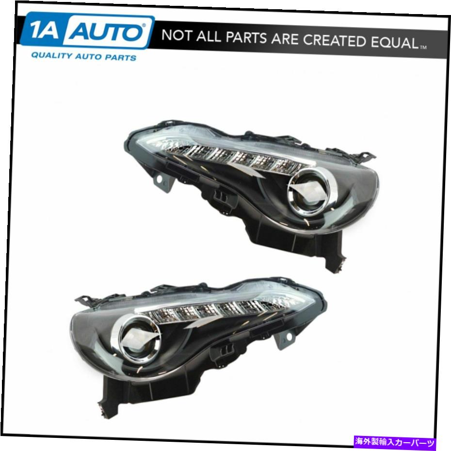 USヘッドライト FRS FR-Sのためのパフォーマンス黒ベゼルプロジェクターLED DRLヘッドライトペアセット Performance Black Bezel Projector LED DRL Headlight Pair Set of 2 for FRS FR-S【並行輸入品】