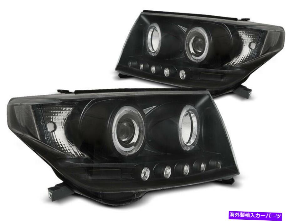 USヘッドライト FORLYTER TIL TOYOTA LAND CRUISER FJ200 07-12天使の目ソートForsEndelse Forlygter til Toyota LAND CRUISER FJ200 07-12 Angel Eyes Sort Gratis forsendelse【並行輸入品】