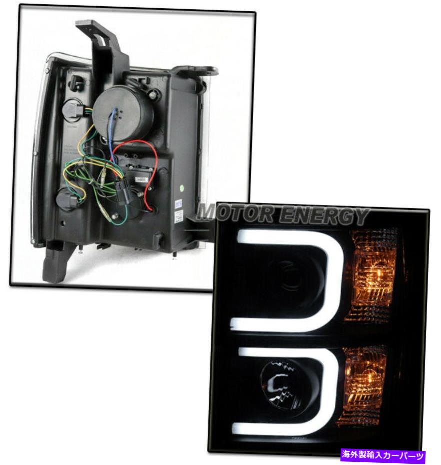 USヘッドライト 14-15シボリーSilverado 1500 LEDバーブラックプロジェクターヘッドライトW / Blue DRLキット FOR 14-15 CHEVY SILVERADO 1500 LED BAR BLACK PROJECTOR HEADLIGHT W/BLUE DRL KIT【並行輸入品】