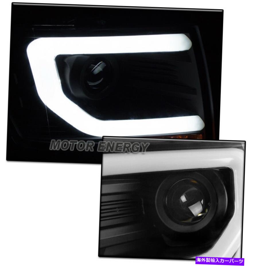 USヘッドライト 13-14フォードF-150（HIDのみ）LEDプロジェクターヘッドライトランプブラック+ブルーバンパーDRL 13-14 FORD F-150 (HID ONLY) LED PROJECTOR HEADLIGHT LAMP BLACK +BLUE BUMPER DRL【並行輸入品】