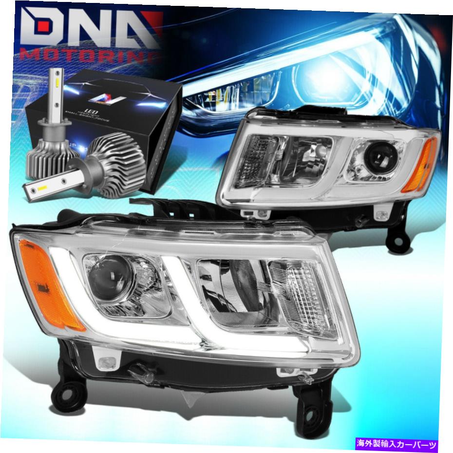 USヘッドライト 2014-2016 Grand Cherokee DRLプロジェクターヘッドライトW / LEDキットスリムスタイルクロム FOR 2014-2016 GRAND CHEROKEE DRL PROJECTOR HEADLIGHT W/LED KIT SLIM STYLE CHROME【並行輸入品】