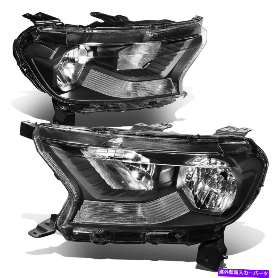 USヘッドライト フィット19-21フォードレンジャーXL XLTファクトリースタイルヘッドライトヘッドランプブラック/クリア Fit 19-21 Ford Ranger XL XLT Factory Style Headlights Head Lamps Black/ Clear【並行輸入品】