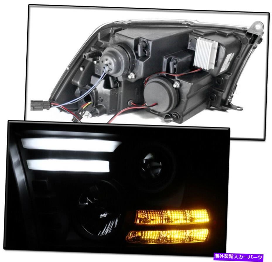 USヘッドライト 2010-2018 Dodge Ram Black LEDプロジェクターヘッドライトW / Blue信号DRLランプ FOR 2010-2018 DODGE RAM BLACK LED PROJECTOR HEADLIGHTS W/BLUE SIGNAL DRL LAMPS【並行輸入品】