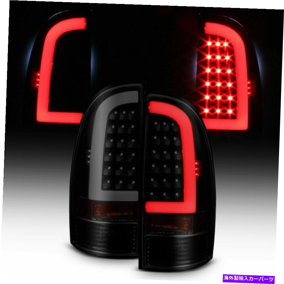USヘッドライト 2005-2015トヨタタコマブラックLEDチューブテールブレーキライトランプRH + LHセット For 2005-2015 Toyota Tacoma Black LED TUBE Tail Brake Lights Lamps RH+LH Set【並行輸入品】