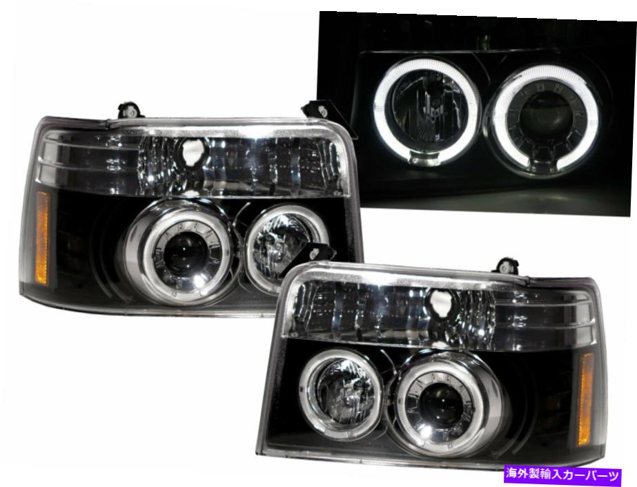 USヘッドライト F150 F250 F350 1992-1996 LED Angel-Eye ProjectorヘッドライトブラックFord LHD F150 F250 F350 1992-1996 LED Angel-Eye Projector Headlight Black for FORD LHD【並行輸入品】｜Us Custom Parts Shop USDM