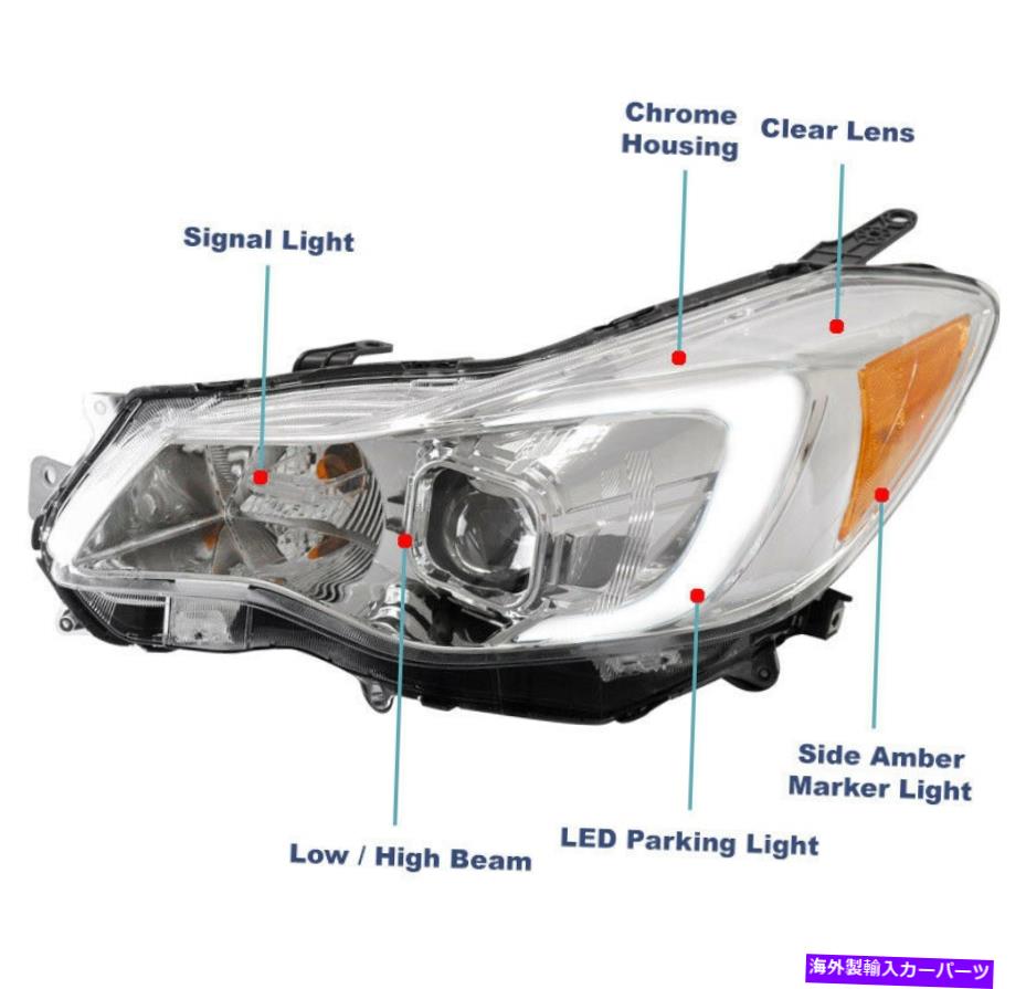 USヘッドライト 2012-2015 Subaru Imperza LED Chromeプロジェクターヘッドライト+ブルーDRLキット信号 For 2012-2015 Subaru Impreza LED Chrome Projector Headlight +Blue DRL Kit Signal【並行輸入品】