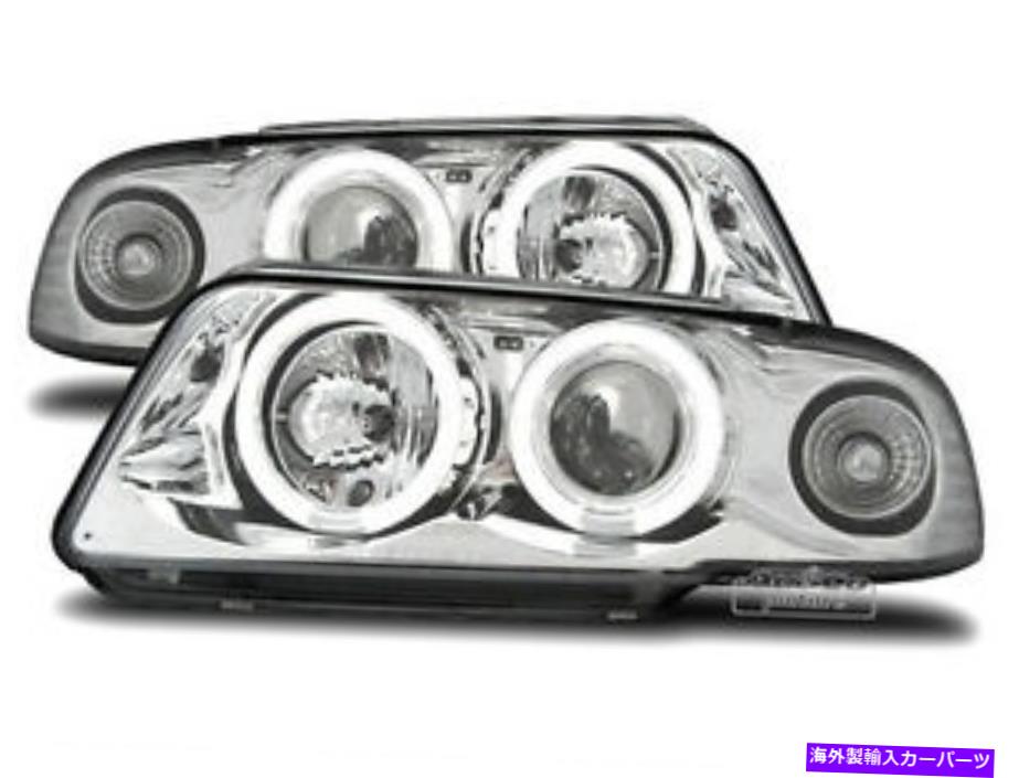 USヘッドライト オーディアA4 B5 Chrome 1995-1998のためのスーパーブライトLEDエンジェルアイヘッドライトフィット Super Bright LED Angel Eye headlight fit for Audi A4 B5 Chrome 1995-1998【並行輸入品】｜Us Custom Parts Shop USDM