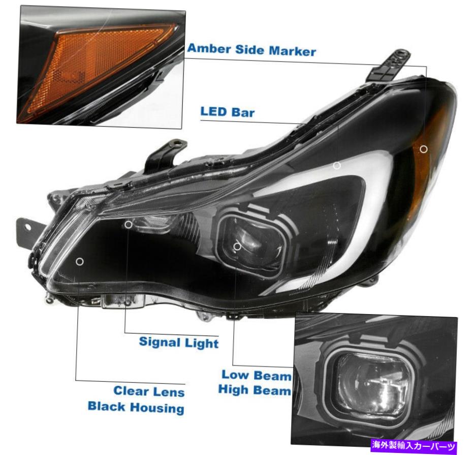 USヘッドライト 2012-2015 Subaru Imperza LEDチューブブラックプロジェクターヘッドライトW / DRLランプセット For 2012-2015 Subaru Impreza LED Tube Black Projector Headlights w/DRL Lamp Set【並行輸入品】｜Us Custom Parts Shop USDM