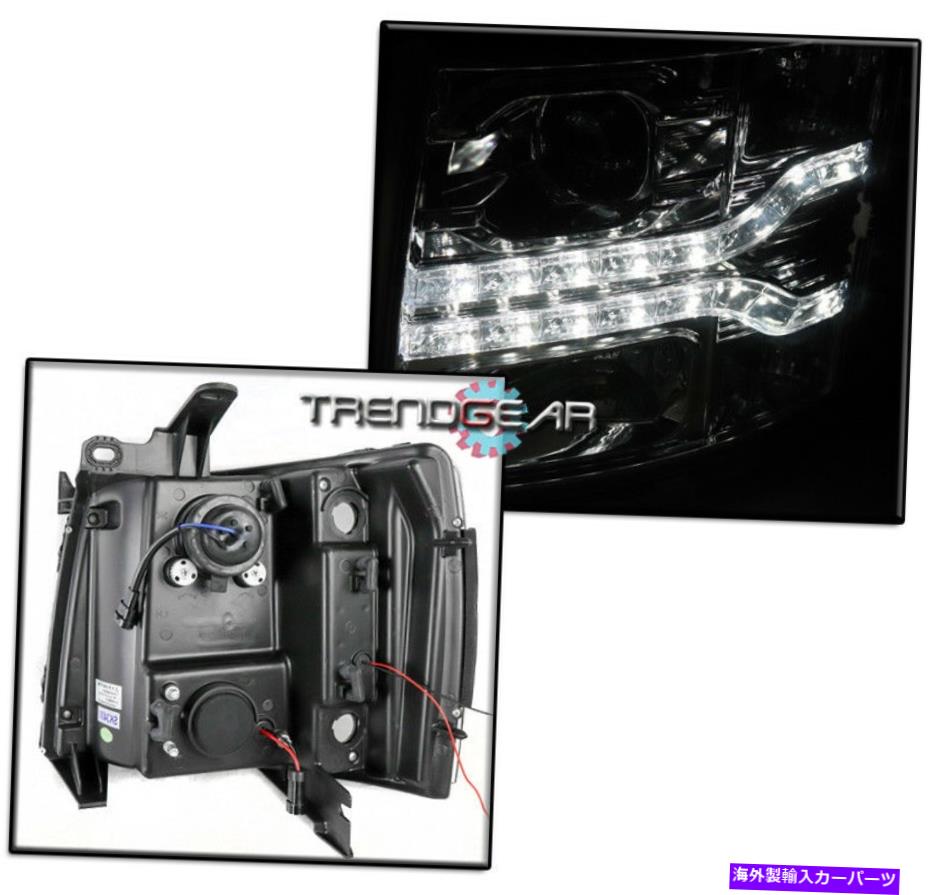 USヘッドライト 2007-2013のシボレーSilverado LEDバーの煙プロジェクターのヘッドライトW / 8KキセノンHID FOR 2007-2013 CHEVY SILVERADO LED BAR SMOKE PROJECTOR HEADLIGHTS W/8K XENON HID【並行輸入品】
