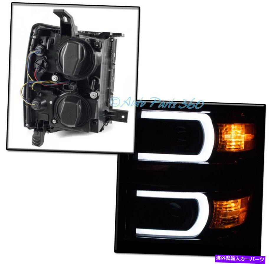USヘッドライト 14-15シボリーSilverado 1500 LEDブラックプロジェクターヘッドライトランプW /バンパーDRL FOR 14-15 CHEVY SILVERADO 1500 LED BLACK PROJECTOR HEADLIGHTS LAMP W/BUMPER DRL【並行輸入品】