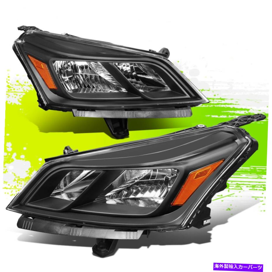 USヘッドライト Chevy Traverse 13-17 Black Amber 13-17 L + Rのための工場スタイルのハロゲンヘッドライト Factory Style Halogen Headlights for Chevy Traverse 13-17 Black Amber 13-17 L+R【並行輸入品】