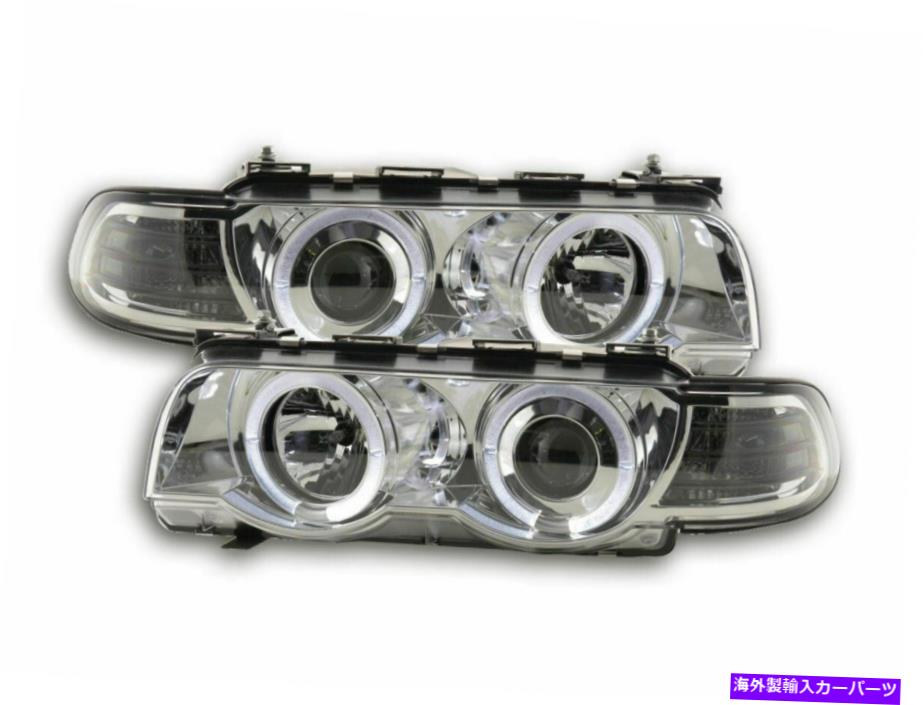 USヘッドライト ChromeクリアエンジェルアイヘッドライトBMW 7シリーズタイプE38 YR。 99-02 chrome clear angel eye headlights set for BMW 7 series Type E38 Yr. 99-02【並行輸入品】