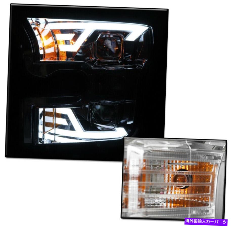 USヘッドライト 15 16 17フォードF-150 F150 LEDチューブプロジェクターヘッドライトヘッドランプランプクロム FOR 15 16 17 FORD F-150 F150 LED TUBE PROJECTOR HEADLIGHTS HEADLAMPS LAMP CHROME【並行輸入品】
