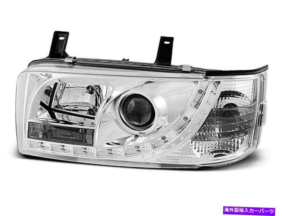 USヘッドライト Forlygter LED DRL SE EFTER VW T4 90-03トランスポーターDagslys Chrome ForsEnd Forlygter LED DRL Se efter VW T4 90-03 TRANSPORTER dagslys Chrome Gratis forsend【並行輸入品】