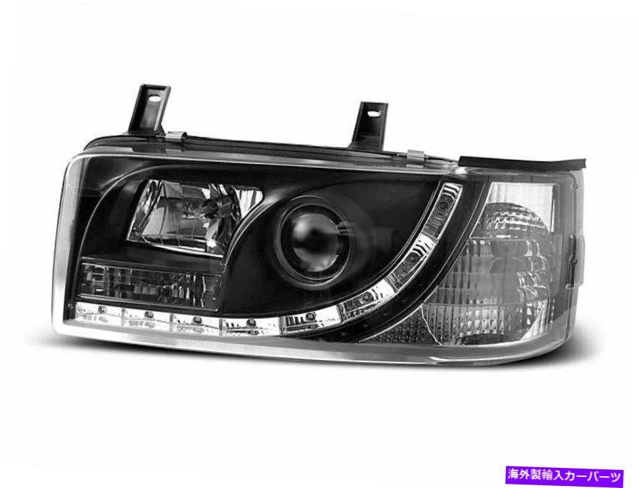 USヘッドライト Forlygter LED DRL SE EFTER VW T4 90-03トランスポートダグシュソートForsEndel Forlygter LED DRL Se efter VW T4 90-03 TRANSPORTER dagslys Sort Gratis forsendel【並行輸入品】|Us Custom Parts Shop USDM