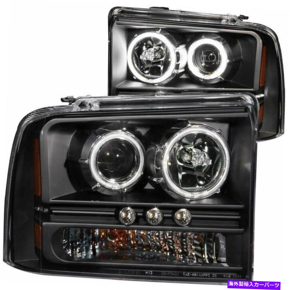 USヘッドライト Anzo USAプロジェクターヘッドライトLED / CCFL 1ピーBK FORD F-250 / F-350 / F-450 05 05-07 Anzo USA Projector Headlights LED/CCFL 1PC BK for Ford F-250/F-350/F-450 05-07【並行輸入品】