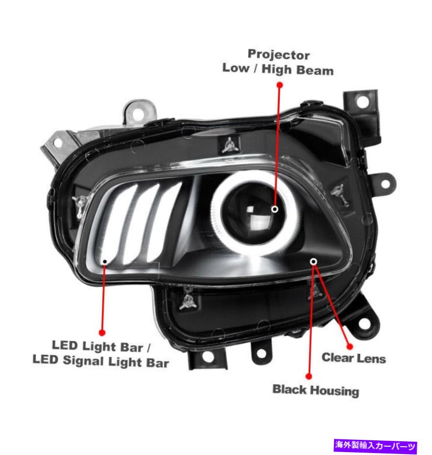 USヘッドライト 14-18ジープチェロキーLEDチューブHaloプロジェクターヘッドライトブラック左+右ペア For 14-18 Jeep Cherokee LED Tube Halo Projector Headlights Black Left+Right Pair【並行輸入品】 70,727円