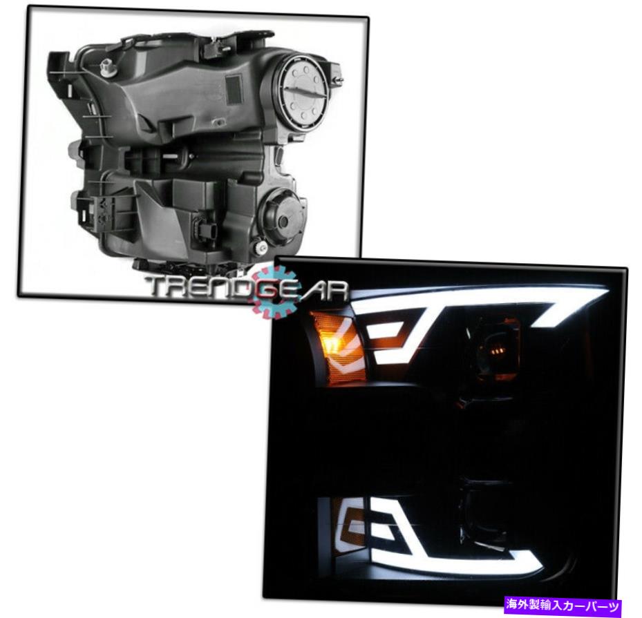USヘッドライト 2015年2016年2017年フォードF-150 F150 LEDバー管プロジェクターヘッドライトランプブラック FOR 2015 2016 2017 FORD F-150 F150 LED BAR TUBE PROJECTOR HEADLIGHTS LAMP BLACK【並行輸入品】