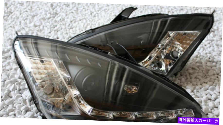 USヘッドライト フォードフォーカスMK1 01-04のための昼間LED DRL TFLと黒のクリアフィニッシュヘッドライト Black clear finish headlights with daytime LED DRL TFL for FORD FOCUS MK1 01-04【並行輸入品】｜Us Custom Parts Shop USDM