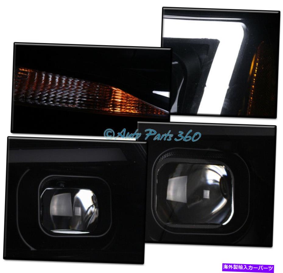 USヘッドライト 15-18シボレーコロラドLED DRLブラック/スモークスクエアプロジェクターヘッドライトヘッドランプ FOR 15-18 CHEVY COLORADO LED DRL BLACK/SMOKE SQUARE PROJECTOR HEADLIGHT HEADLAMP【並行輸入品】