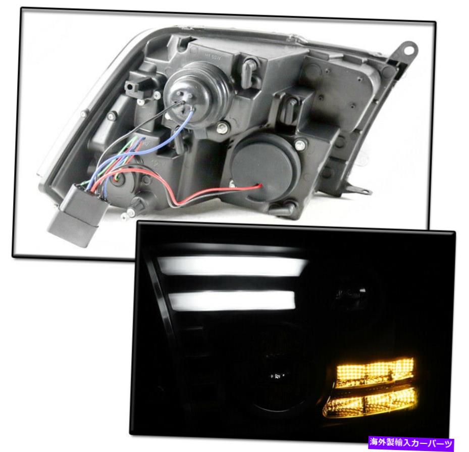 USヘッドライト 2013-2018 RAM 1500 2500 2500ブラックLEDプロジェクターヘッドライト+バンパーブルーDRL FOR 2013-2018 RAM 1500 2500 3500 BLACK LED PROJECTOR HEADLIGHTS +BUMPER BLUE DRL【並行輸入品】
