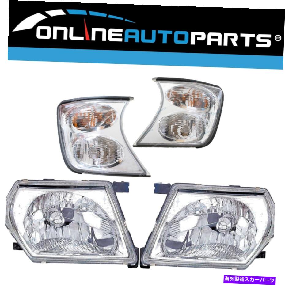 USヘッドライト 日産パトロールGU DXシリーズ2用クリスタルクリアヘッドライトコーナーランプ Crystal Clear Headlights Corner Lamps Set For Nissan Patrol GU DX Series 2【並行輸入品】