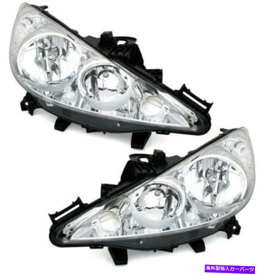 USヘッドライト Peugeot 207と207 CCのためのクロムクリア仕上げヘッドライトフロントライトセット Chrome clear finish headlight front light set for PEUGEOT 207 and 207 CC【並行輸入品】｜Us Custom Parts Shop USDM