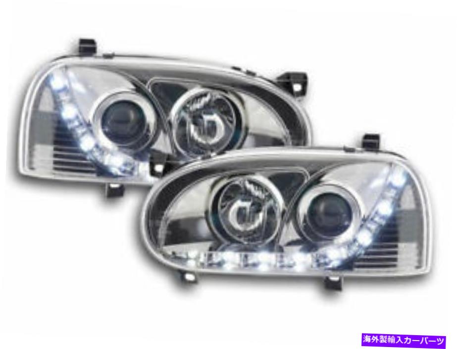 USヘッドライト Chrome RhdのVWゴルフ3タイプ1HXO 1EXO 91-97のためのLED DRLの夏時間のヘッドライト LED DRL Daylight Headlights FOR VW Golf 3 type 1HXO 1EXO 91-97 in chrome RHD【並行輸入品】|Us Custom Parts Shop USDM