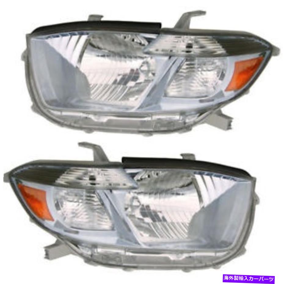 USヘッドライト 08-10ハイランダハイブリッドヘッドライトヘッドランプヘッドライト左右セットペア For 08-10 Highlander Hybrid Headlight Headlamp Head Light Left & Right Set PAIR【並行輸入品】