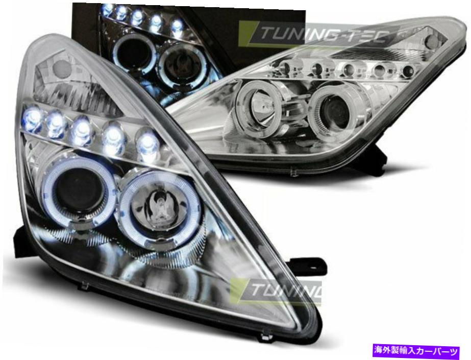 USヘッドライト Toyota Celica T230のヘッドライトのペアT230 99-05 Halo Rims Chrome CA LPTO13 Xino Pair of Headlights for Toyota CELICA T230 99-05 Halo Rims Chrome CA LPTO13 XINO【並行輸入品】