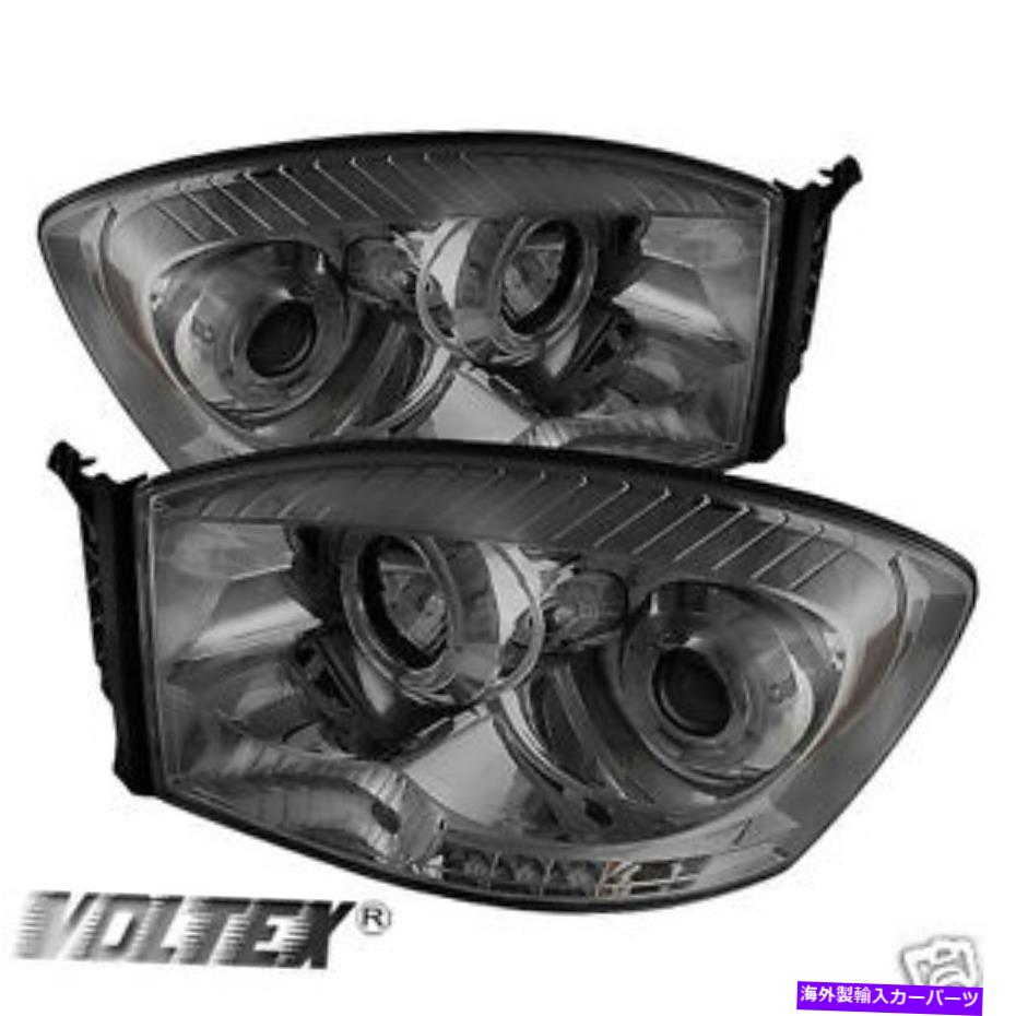 USヘッドライト 2006-2008 Dodge Ram 1500 2500 3500 Halo LEDプロジェクターヘッドライトライトバーの煙 2006-2008 DODGE RAM 1500 2500 3500 HALO LED PROJECTOR HEADLIGHTS LIGHTBAR SMOKE【並行輸入品】