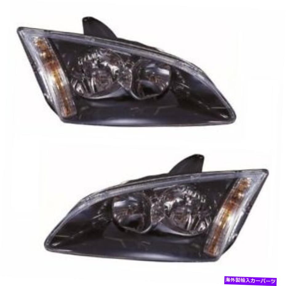 USヘッドライト フォードフォーカスMK2 2005-5 / 2008 Phares Noir 1ペアO '/ S＆N / S Pour Ford Focus Mk2 2005-5/2008 Phares Noir 1 Paire O' / S & N/S【並行輸入品】