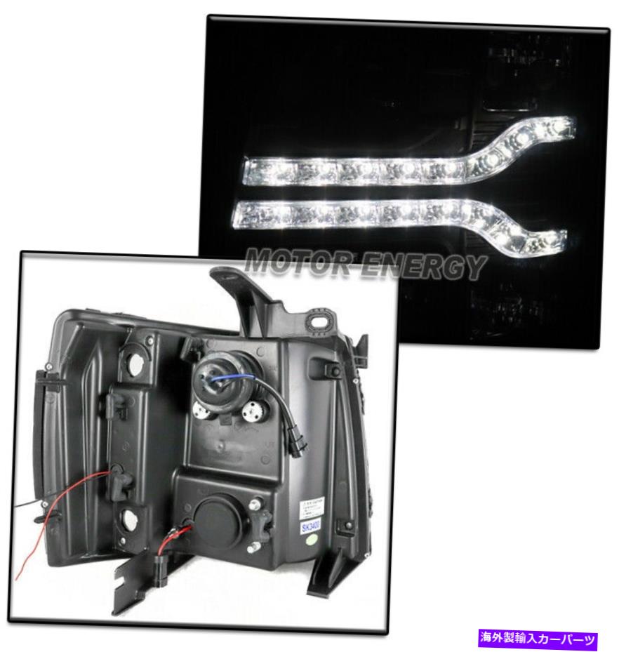 USヘッドライト 07-13シボリーSilverado LEDブラックプロジェクターヘッドライトW /青DRL信号+ HID FOR 07-13 CHEVY SILVERADO LED BLACK PROJECTOR HEADLIGHTS W/BLUE DRL SIGNAL+HID【並行輸入品】|Us Custom Parts Shop USDM