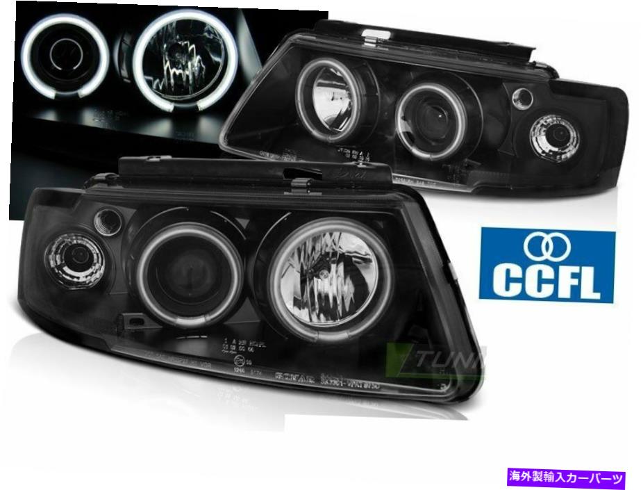 USヘッドライト VW Passat B5 3B 96-00 Halo Rims CCFL Black CA Lのヘッドライトのプロジェクタペア Projector Pair of Headlights for VW PASSAT B5 3B 96-00 Halo Rims CCFL Black CA L【並行輸入品】