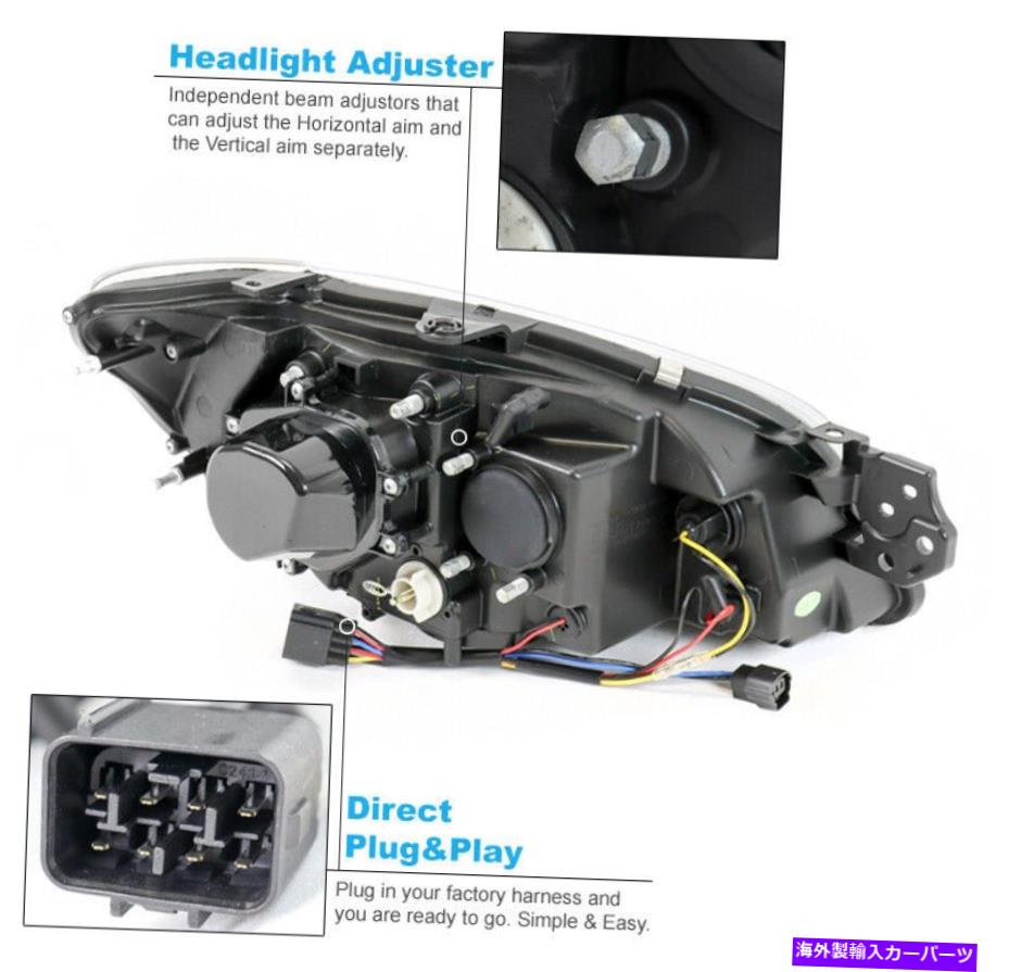 USヘッドライト 06-07 Subaru Imperza [HIDモデル] LEDブラックプロジェクターヘッドライト+ブルーDRLキット For 06-07 Subaru Impreza [HID Model] LED Black Projector Headlight +Blue DRL Kit【並行輸入品】