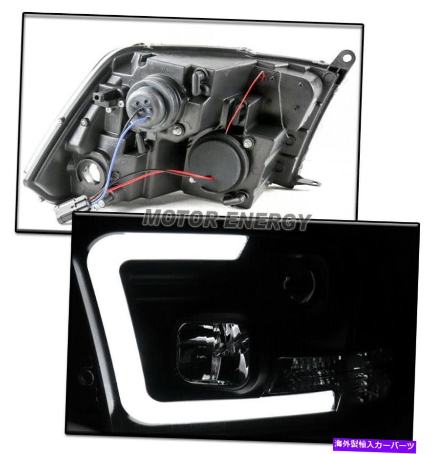 USヘッドライト 09-18 Dodge RAM 1500/10 + 2500 LEDブラックプロジェクターヘッドライトW / Blue DRLキット FOR 09-18 DODGE RAM 1500/10+ 2500 LED BLACK PROJECTOR HEADLIGHTS W/BLUE DRL KIT【並行輸入品】