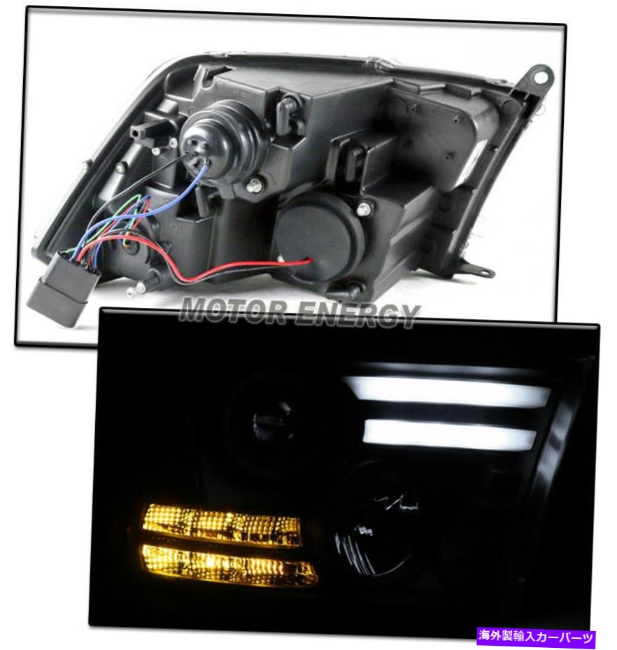 USヘッドライト 13-18 RAM 1500 2500 3500 LEDバーブラックプロジェクターヘッドライトW /バンパーDRLランプ FOR 13-18 RAM 1500 2500 3500 LED BAR BLACK PROJECTOR HEADLIGHT W/BUMPER DRL LAMP【並行輸入品】