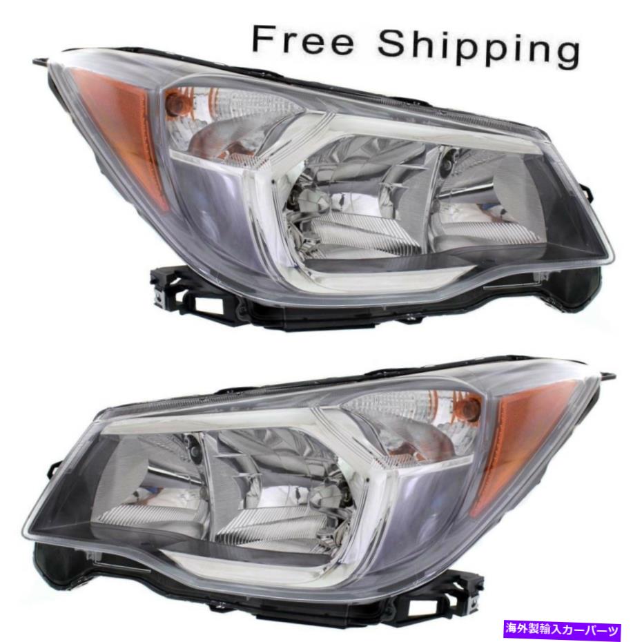 USヘッドライト ハロゲンヘッドランプアセンブリ2 LH＆RHサイドのセットは、Subaru Forester 2.0L ENGに収まります。 Halogen Head Lamp Assembly Set of 2 LH & RH Side Fits Subaru Forester 2.0L Eng.【並行輸入品】