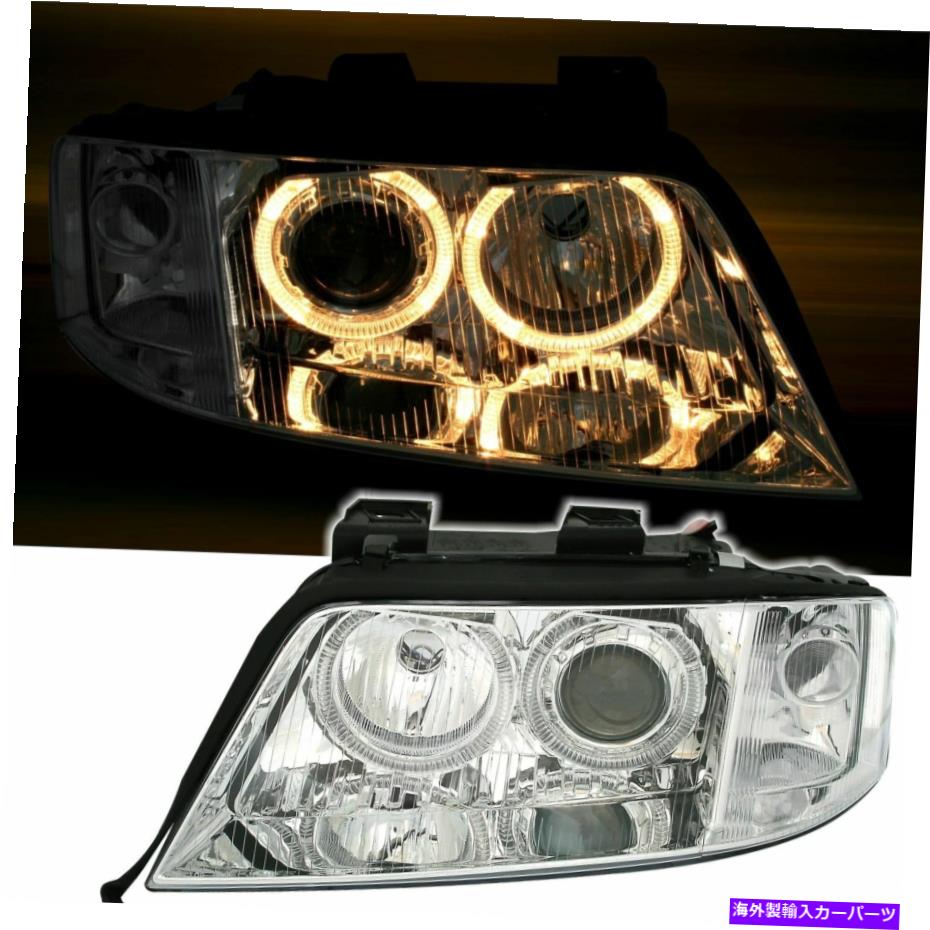USヘッドライト Audi A6 4B C5 10 / 1999-5 / 2001 +すべての道 CLEAR ANGEL EYE HEADLIGHTS HEADLAMPS FOR AUDI A6 4B C5 10/1999-5/2001 + ALL ROAD【並行輸入品】