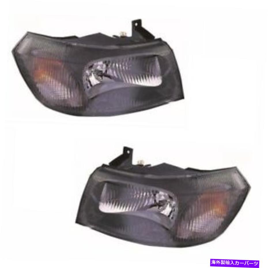 USヘッドライト Pour Ford Transit MK6 2000-2006 Phares Noir 1ペアO '/ S＆N / S Pour Ford Transit Mk6 2000-2006 Phares Noir 1 Paire O' / S & N/S【並行輸入品】
