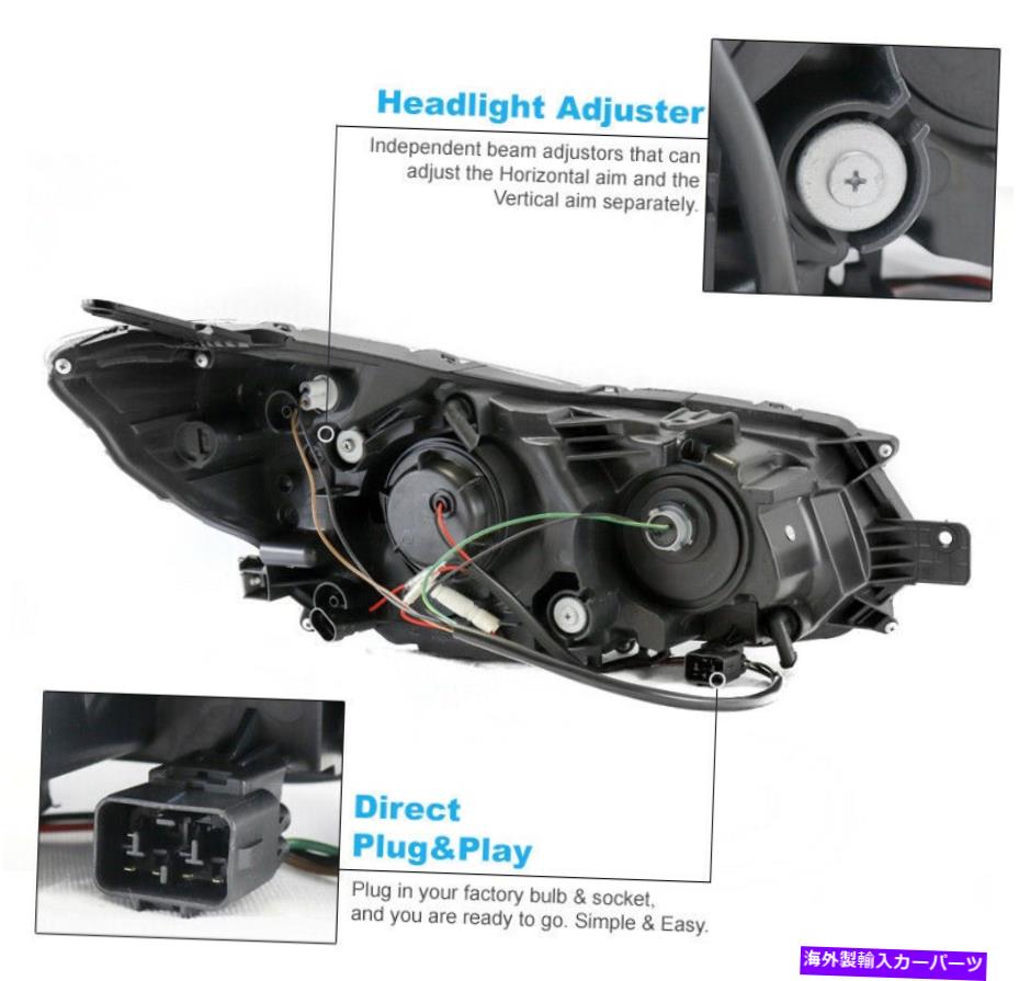 USヘッドライト Subaru Imperza Crosstrek LEDブラックプロジェクターヘッドライトW / Blue DRLキット For 12-15 Subaru Impreza Crosstrek LED Black Projector Headlight w/Blue DRL Kit【並行輸入品】