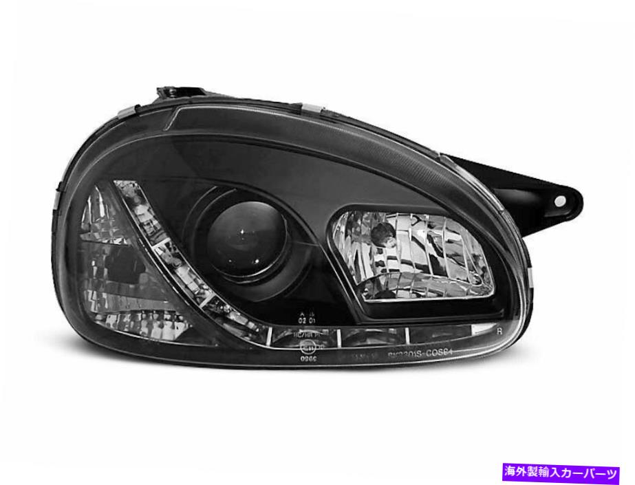 USヘッドライト Forlygter LED DRL SE EFTER OPEL CORSA B 93-00 Dagslys Sort Gratis ForsEndelse LP Forlygter LED DRL Se efter Opel CORSA B 93-00 dagslys Sort Gratis forsendelse LP【並行輸入品】