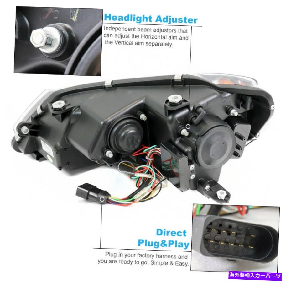 USヘッドライト 11-17 VW Jetta MK6 LEDチューブプロジェクターブラックヘッドライトヘッドランプW / DRL信号 For 11-17 VW Jetta MK6 LED Tube Projector Black Headlights Headlamp w/DRL Signal【並行輸入品】