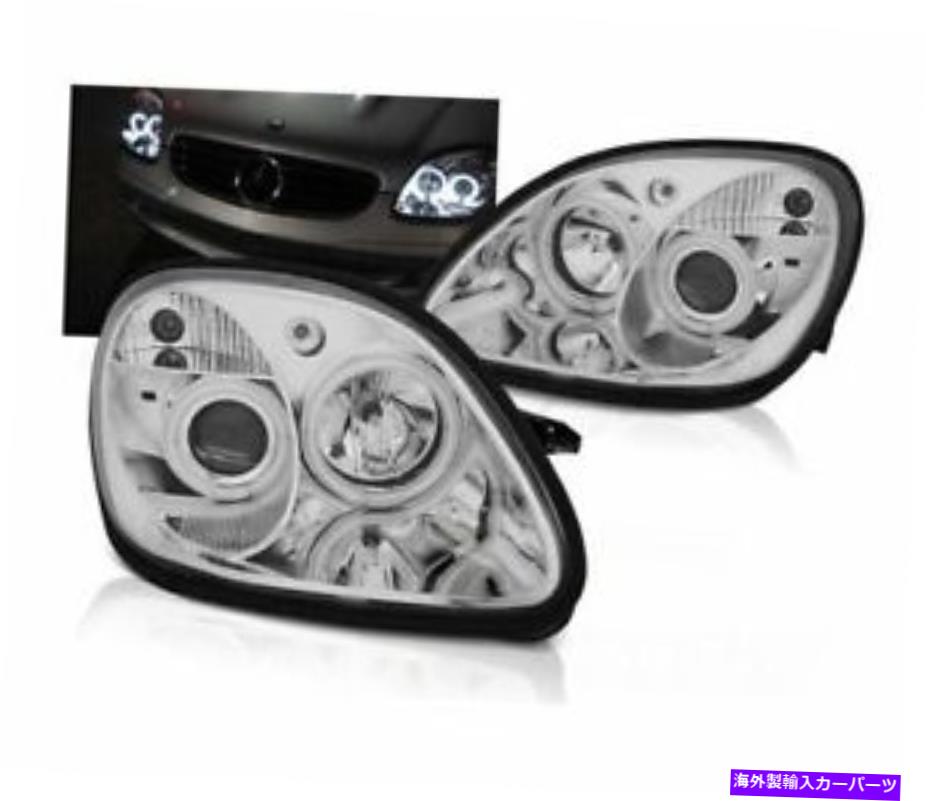 USヘッドライト ヘッドライトLPME14メルセデスR170 SLK 1996-2004天使の目Chrome LHD HEADLIGHTS LPME14 FOR MERCEDES R170 SLK 1996-2004 ANGEL EYES CHROME LHD【並行輸入品】