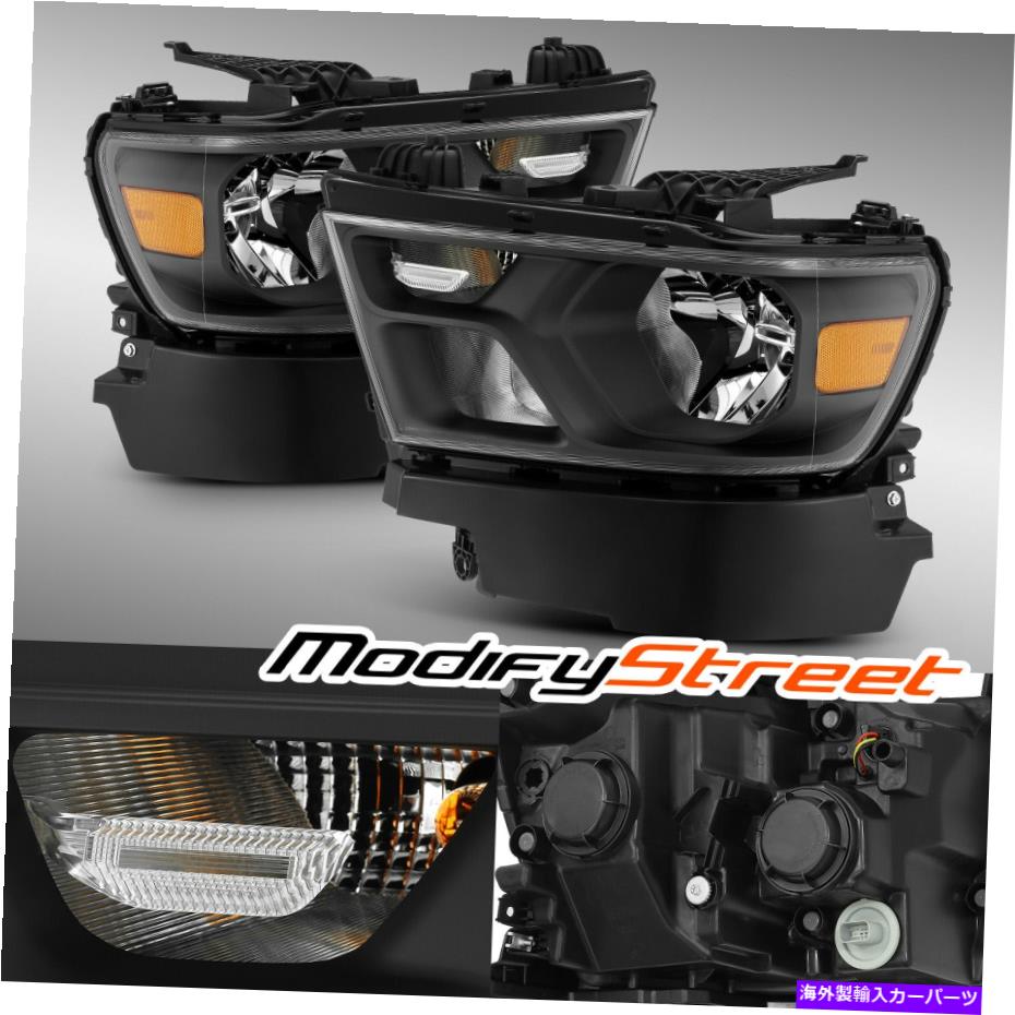 USヘッドライト 2019年2020 RAM 1500クリスタルヘッドライトLH / RHの交換 Black ModifyStreet For 2019 2020 Ram 1500 Crystal Headlights LH/RH Replacement【並行輸入品】ヘッドライト