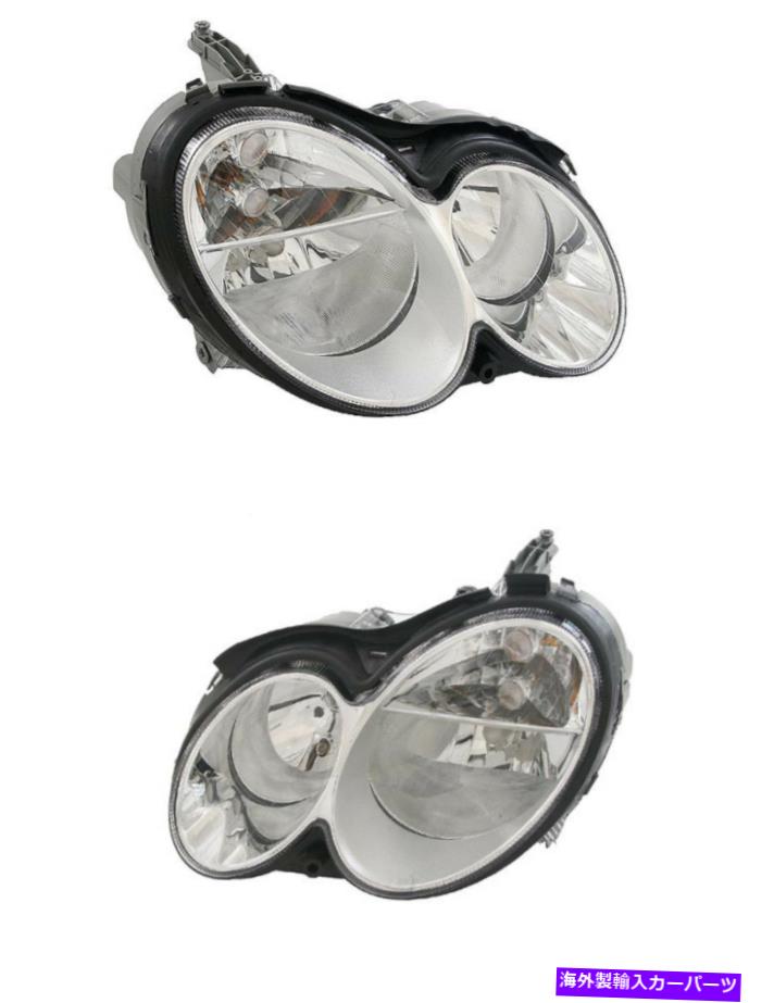 USヘッドライト キセノンなし！ 2 OEM HELLA左+右ヘッドライトヘッドランプライトマルセデス用ランプ NO XENON! 2 OEM HELLA Left+Right Headlights Headlamps Lights Lamps for Mercedes【並行輸入品】