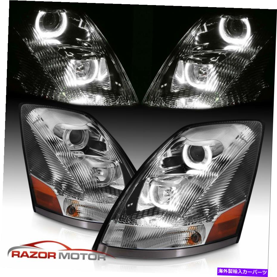 USヘッドライト Volvo VN / VNL用の2004-15交換用クロームハローバープロジェクターヘッドライトペア 2004-15 Replacement Chrome Halo Bar Projector Headlight Pair For Volvo VN / VNL【並行輸入品】｜Us Custom Parts Shop USDM